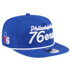 New Era - Philadelphia 76ers Team Text Golfer Snapback Hat - Royal
