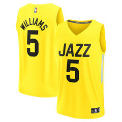 Fanatics - Cody Williams Utah Jazz Youth 2024 NBA Draft Fast Break Player Jersey - Icon Edition - Yellow