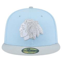 Chicago Blackhawks New Era Color Pack Two-Tone 59FIFTY Fitted Hat Light Blue/Gray