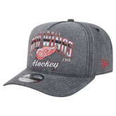Detroit Red Wings - New Era Throwback Washed A-Frame Pre-Curved 9FIFTY Snapback Hat Charcoal