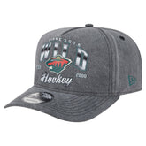 Minnesota Wild - New Era Throwback Washed A-Frame Pre-Curved 9FIFTY Snapback Hat Charcoal