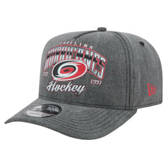 Carolina Hurricanes - New Era Throwback Washed A-Frame Pre-Curved 9FIFTY Snapback Hat Charcoal