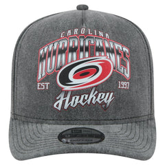 Carolina Hurricanes - New Era Throwback Washed A-Frame Pre-Curved 9FIFTY Snapback Hat Charcoal
