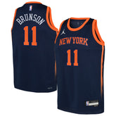 NBA - Jalen Brunson New York Knicks Jordan Brand Youth Swingman Jersey - Statement Edition - Navy