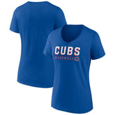 Chicago Cubs Women's Primary Play V-Neck T-Shirt On Sale