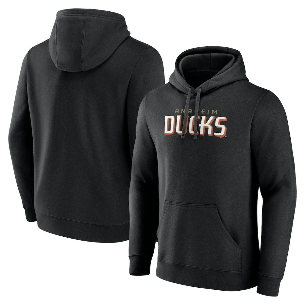 Anaheim Ducks - Fanatics Wordmark Logo Fleece Pullover Hoodie Black
