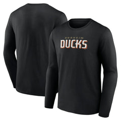 Anaheim Ducks - Fanatics Wordmark Logo Long Sleeve T-Shirt Black
