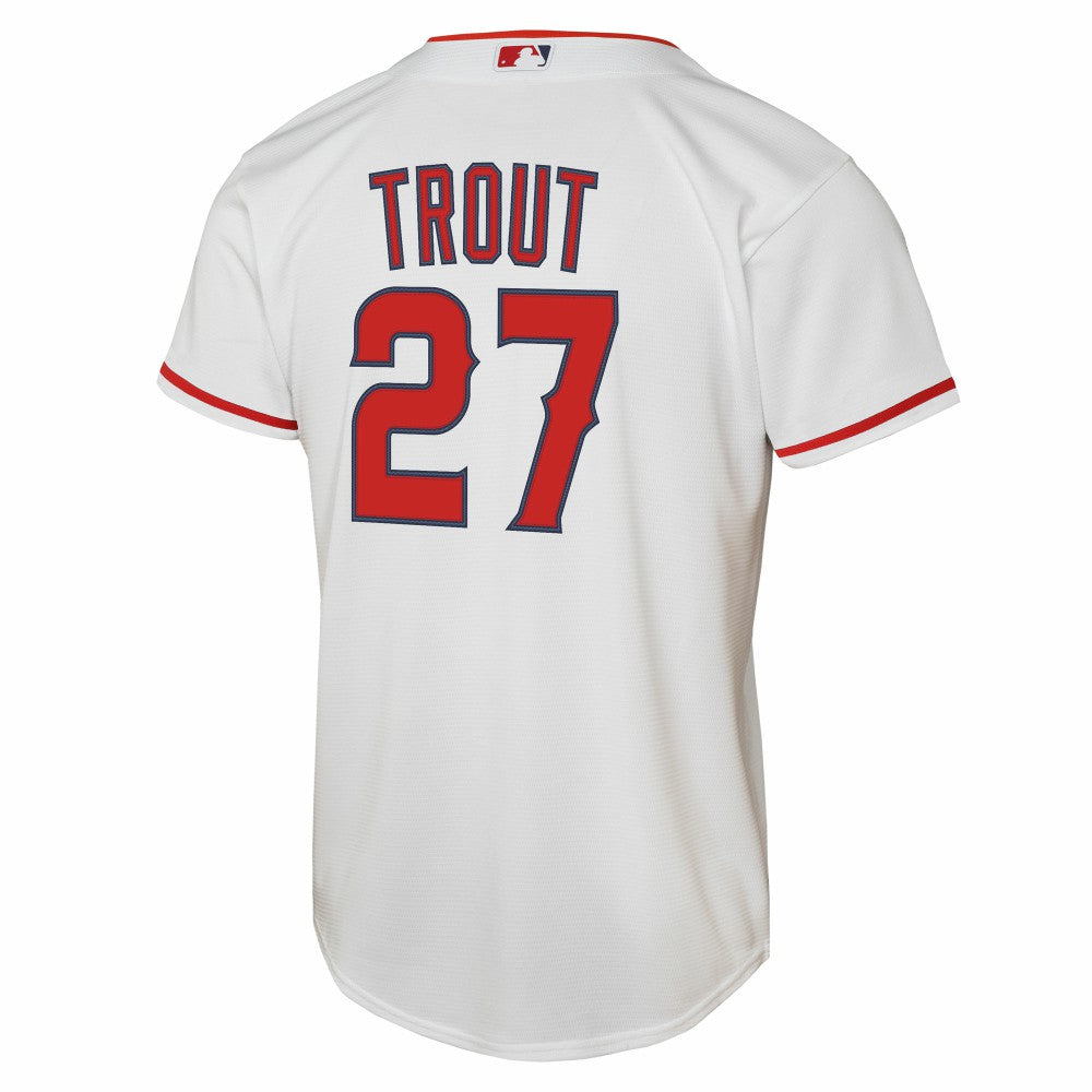 Mike Trout Los Angeles Angels Nike Youth Home Replica Player Jersey - White | MLB Jerseys
