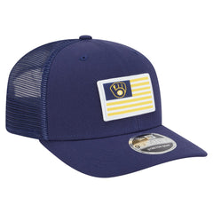 Milwaukee Brewers New Era Flag 9SEVENTY Stretch-Snap Hat Clearance