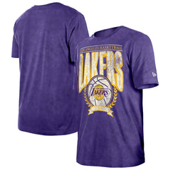 New Era - Los Angeles Lakers Throwback Vintage Boxy Mineral Wash T-Shirt - Purple