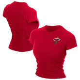New Era - Miami Heat Women's Leisure Collection Baby Doll Cropped T-Shirt - Dark Red