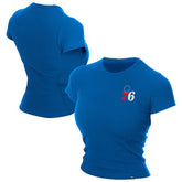 New Era - Philadelphia 76ers Women's Leisure Collection Baby Doll Cropped T-Shirt - Blue