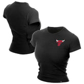 New Era - Chicago Bulls Women's Leisure Collection Baby Doll Cropped T-Shirt - Black