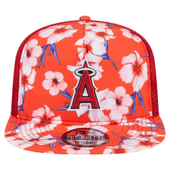 Los Angeles Angels New Era Adventure Pattern Golfer Trucker Snapback Hat for sale