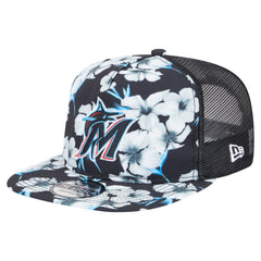 Miami Marlins New Era Adventure Pattern Golfer Trucker Snapback Hat Online