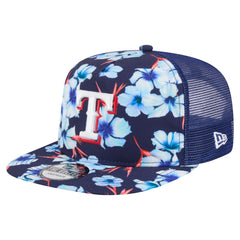 Texas Rangers New Era Adventure Pattern Golfer Trucker Snapback Hat for sale