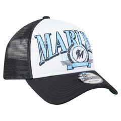 Miami Marlins New Era Distressed 9FORTY A-Frame Adjustable Trucker Hat Sale