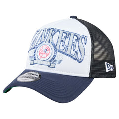 New York Yankees New Era Distressed 9FORTY A-Frame Adjustable Trucker Hat On Sale