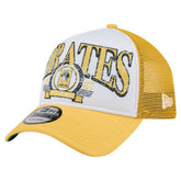 Pittsburgh Pirates New Era Distressed 9FORTY A-Frame Adjustable Trucker Hat for sale