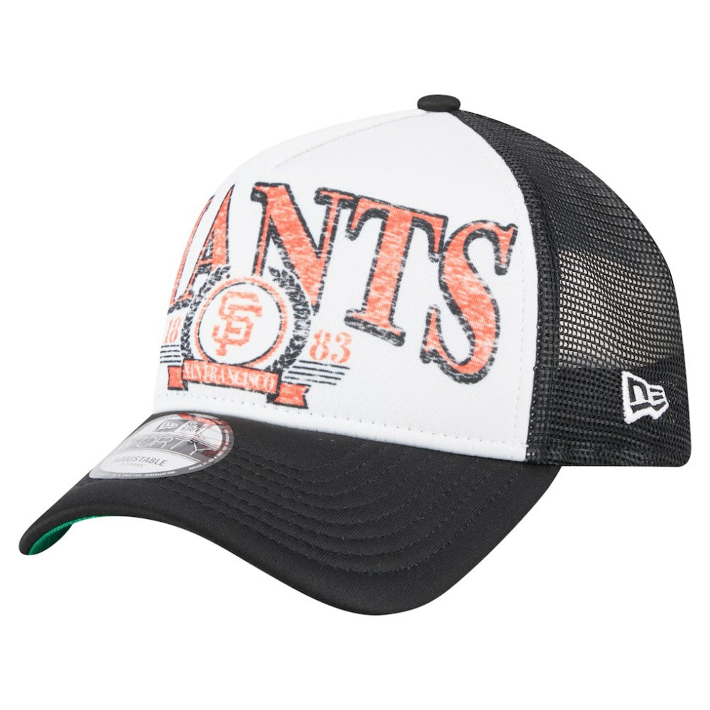 San Francisco Giants New Era Distressed 9FORTY A-Frame Adjustable Trucker Hat Online