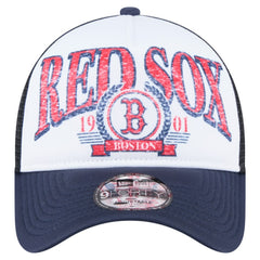 Boston Red Sox New Era Distressed 9FORTY A-Frame Adjustable Trucker Hat Lifestyle