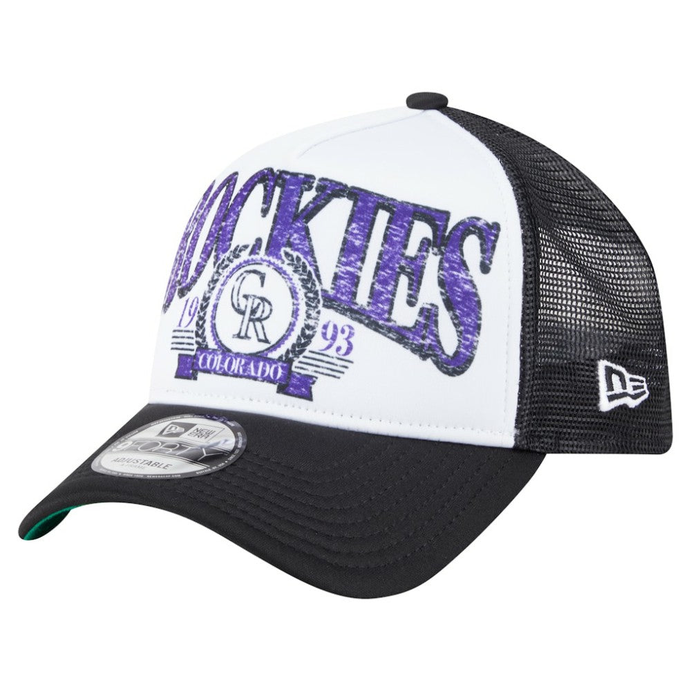 Colorado Rockies New Era Distressed 9FORTY A-Frame Adjustable Trucker Hat On Sale