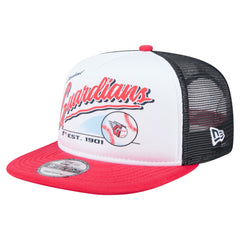 Cleveland Guardians New Era Retro Script Trucker 9FIFTY Snapback Hat Sale