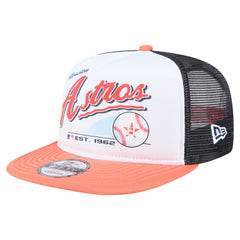 Houston Astros New Era Retro Script Trucker 9FIFTY Snapback Hat discount