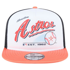 Houston Astros New Era Retro Script Trucker 9FIFTY Snapback Hat discount