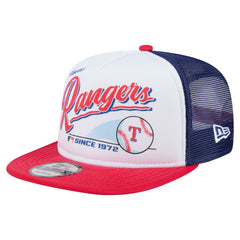 Texas Rangers New Era Retro Script Trucker 9FIFTY Snapback Hat for sale