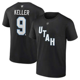 Clayton Keller Utah Mammoth - Fanatics Authentic Stack Name & Number T-Shirt Black