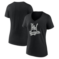 Los Angeles Dodgers Women's Fastball V-Neck T-Shirt Lifestyle