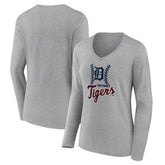 Detroit Tigers Women's Fastball Long Sleeve V-Neck T-Shirt Near Me