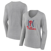 Philadelphia Phillies Women's Fastball Long Sleeve V-Neck T-Shirt Online