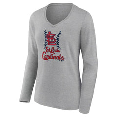 St. Louis Cardinals Women's Fastball Long Sleeve V-Neck T-Shirt Online