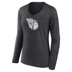 Cleveland Guardians Women's Monochrome Long Sleeve V-Neck T-Shirt discount