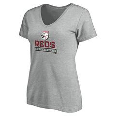 Cincinnati Reds Women's Evanston Stencil V-Neck T-Shirt discount