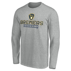 Milwaukee Brewers Evanston Stencil Long Sleeve T-Shirt discount