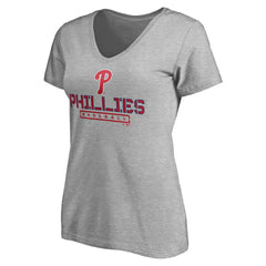 Philadelphia Phillies Women's Evanston Stencil V-Neck T-Shirt for sale