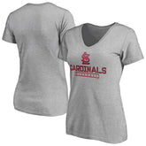 St. Louis Cardinals Women's Evanston Stencil V-Neck T-Shirt discount