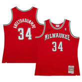 Mitchell & Ness - Giannis Antetokounmpo Milwaukee Bucks 2014/15 Hardwood Classics Swingman Jersey - Red