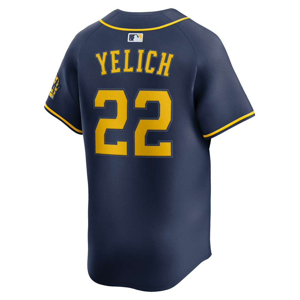 Christian Yelich Milwaukee Brewers Nike Alternate Limited Jersey - Navy | MLB Jerseys