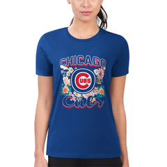 Chicago Cubs G-III 4Her by Carl Banks Women's Super-Slim Fit Lightweight Flowers Graphic T-Shirt Online