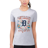 Detroit Tigers G-III 4Her by Carl Banks Women's Super-Slim Fit Lightweight Flowers Graphic T-Shirt Lifestyle