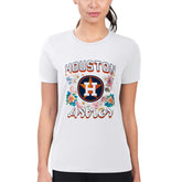Houston Astros G-III 4Her by Carl Banks Women's Super-Slim Fit Lightweight Flowers Graphic T-Shirt Clearance