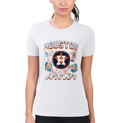 Houston Astros G-III 4Her by Carl Banks Women's Super-Slim Fit Lightweight Flowers Graphic T-Shirt Clearance