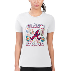 Atlanta Braves G-III 4Her by Carl Banks Women's Super-Slim Fit Lightweight Flowers Graphic T-Shirt Sale