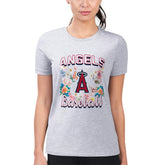 Los Angeles Angels G-III 4Her by Carl Banks Women's Super-Slim Fit Lightweight Flowers Graphic T-Shirt for sale