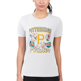 Pittsburgh Pirates G-III 4Her by Carl Banks Women's Super-Slim Fit Lightweight Flowers Graphic T-Shirt On Sale