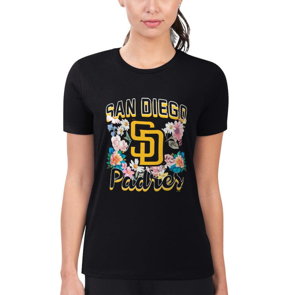 San Diego Padres G-III 4Her by Carl Banks Women's Super-Slim Fit Lightweight Flowers Graphic T-Shirt discount